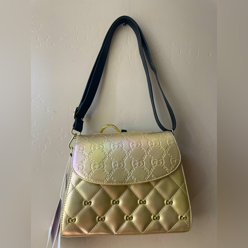 Loungefly Gold Quilted Shoulder Bag